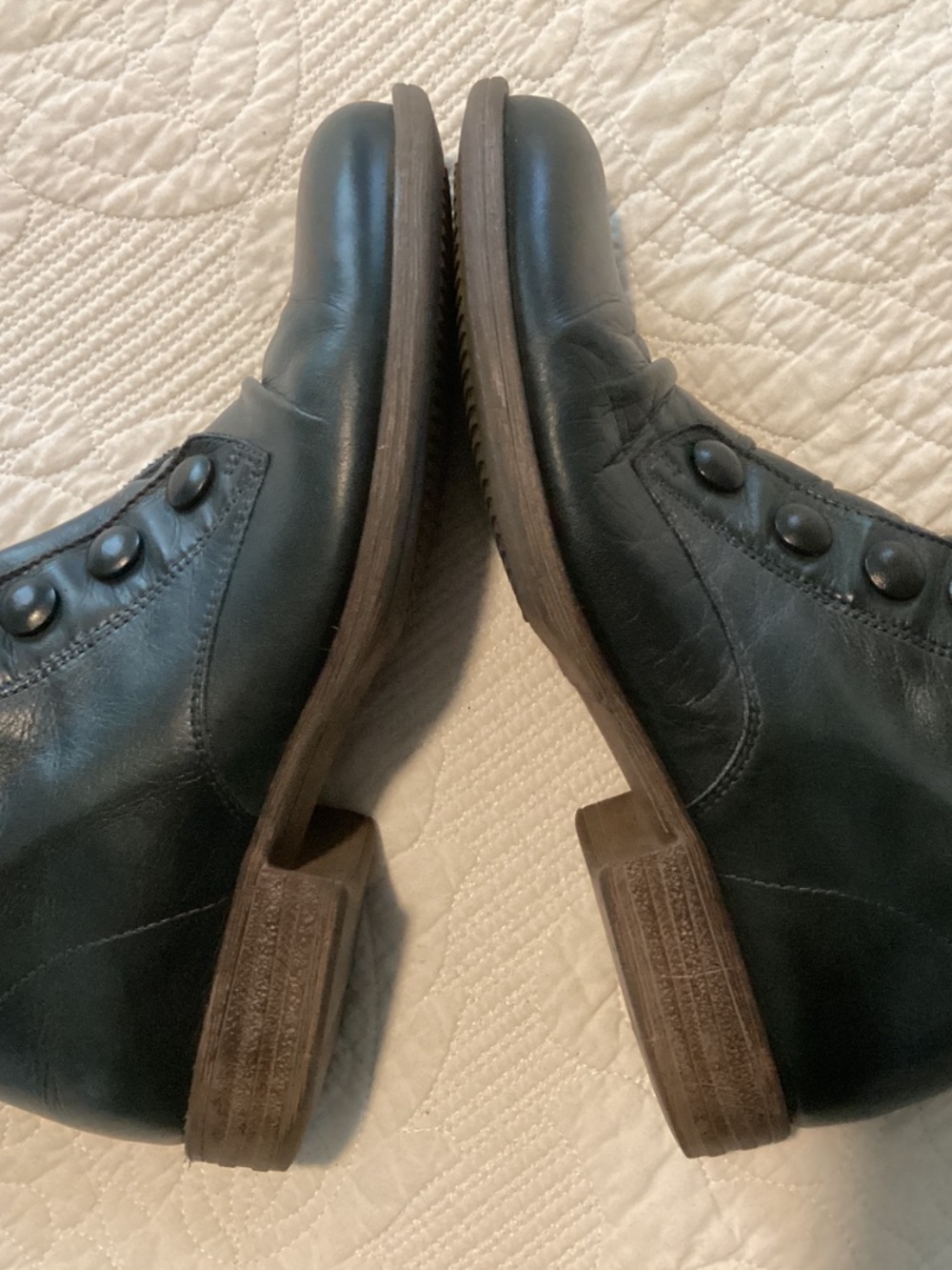 MIZ MOOZ 9.5 ANKLE BOOTS GREEN EDWARDIAN VICTORIAN STYLE LEATHER - Picture 9 of 11